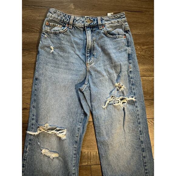 Garage Denim Wide Leg Distressed Ripped Jeans Size 3/ 26 - Picture 4 of 7